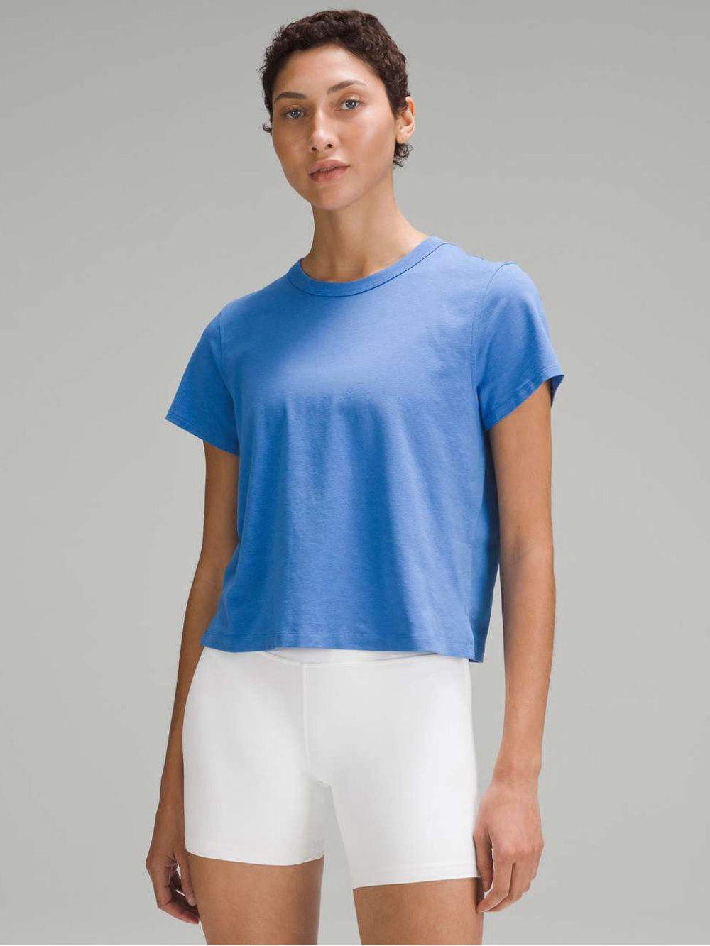 ($58 retail) Lululemon Classic-Fit Cotton-Blend T-Shirt in Blue Nile Size 12